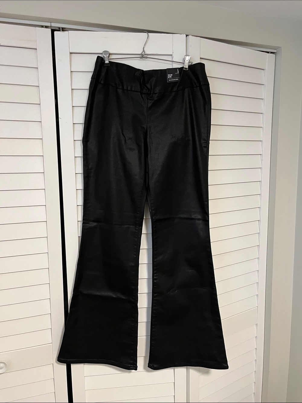 Express Leather Look Sleek Black Boot-Cut Pants
